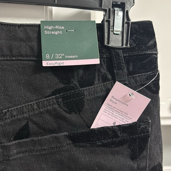 Wild Fable Black Floral Patterned Jeans Women’s Size:8 NWT - Picture 4 of 4